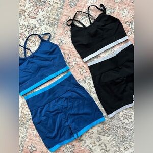 Blue & Black Athletic Shorts Two-Pack Set